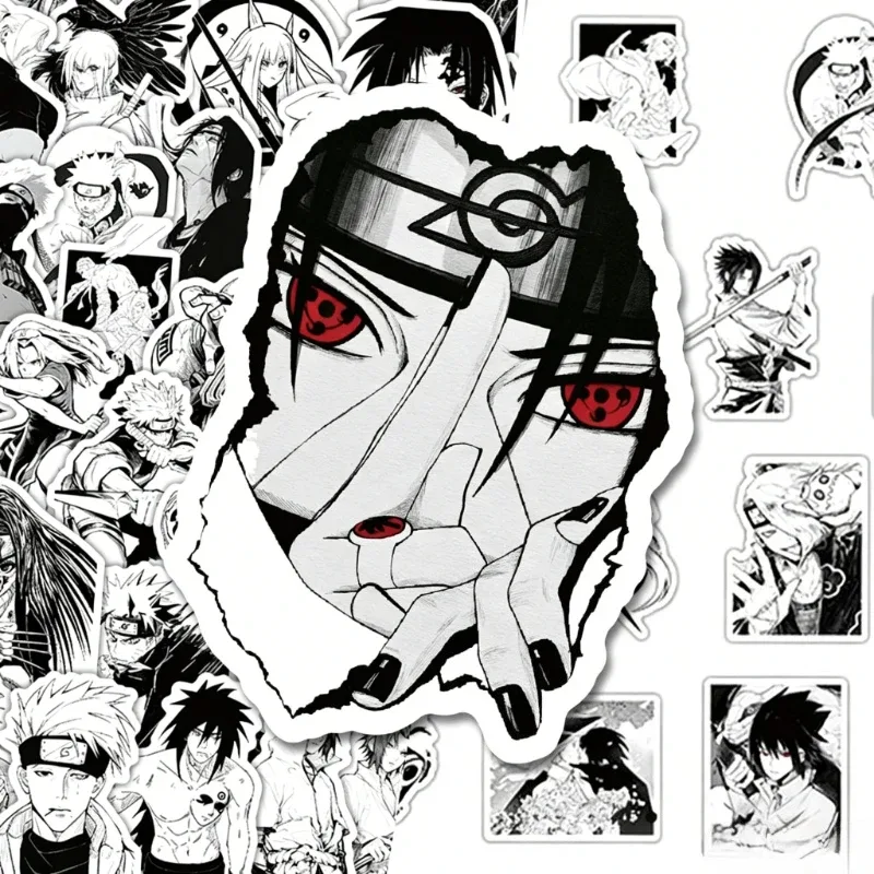 Adesivos Naruto Sasuke com 68 peças