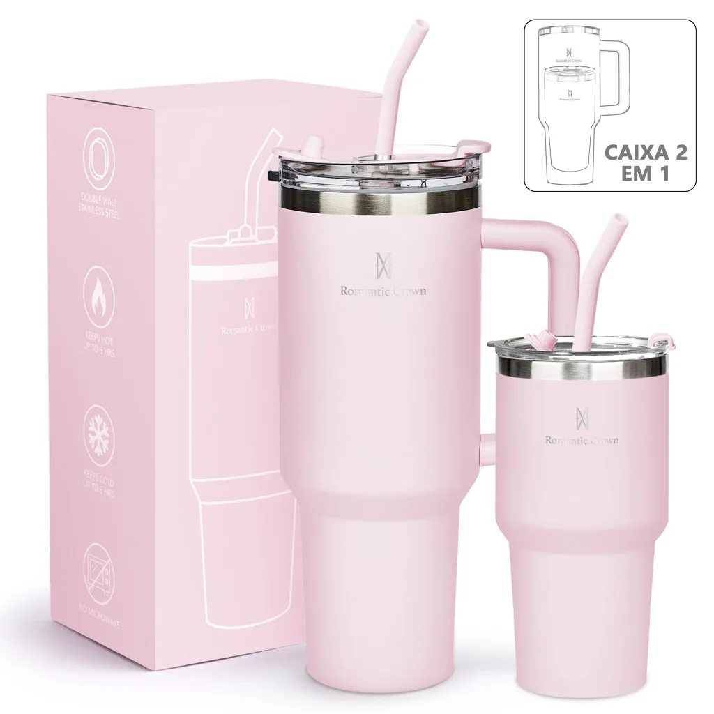 Kit Romantic Crown com dois copos térmicos