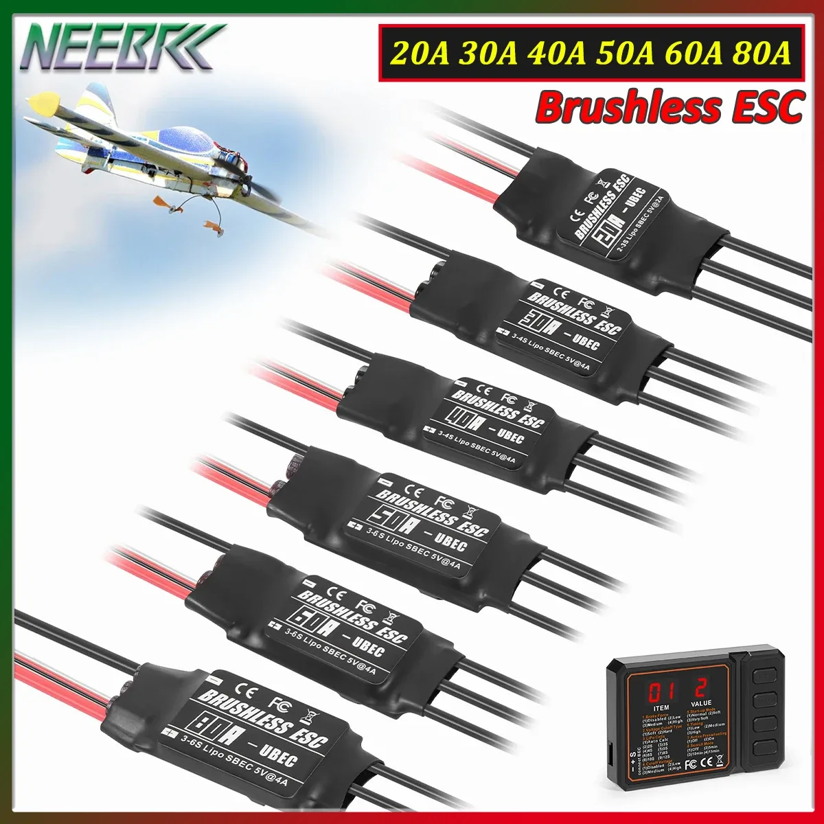 Controlador ESC brushless NEEBRC para aeromodelismo