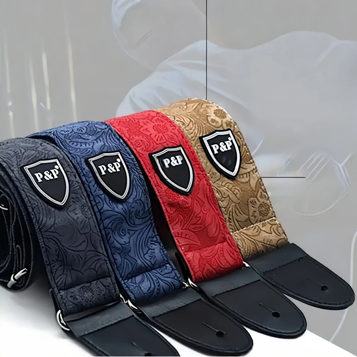 Correia P&P para guitarra em algodão denim