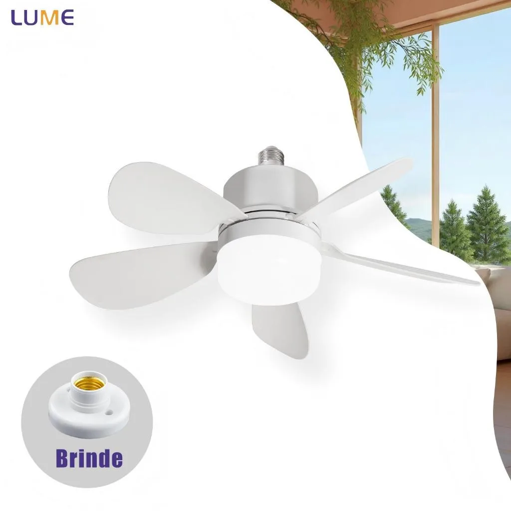 Ventilador de teto com luz e controle remoto