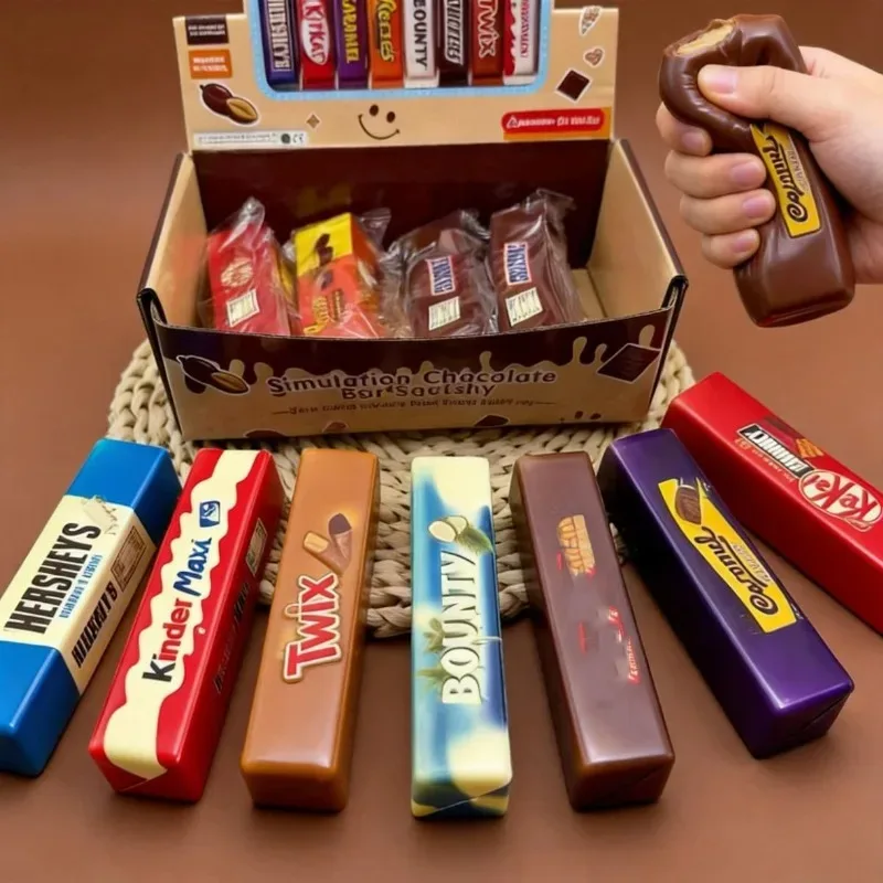 Kit com 4 brinquedos squishy de chocolate e manteiga