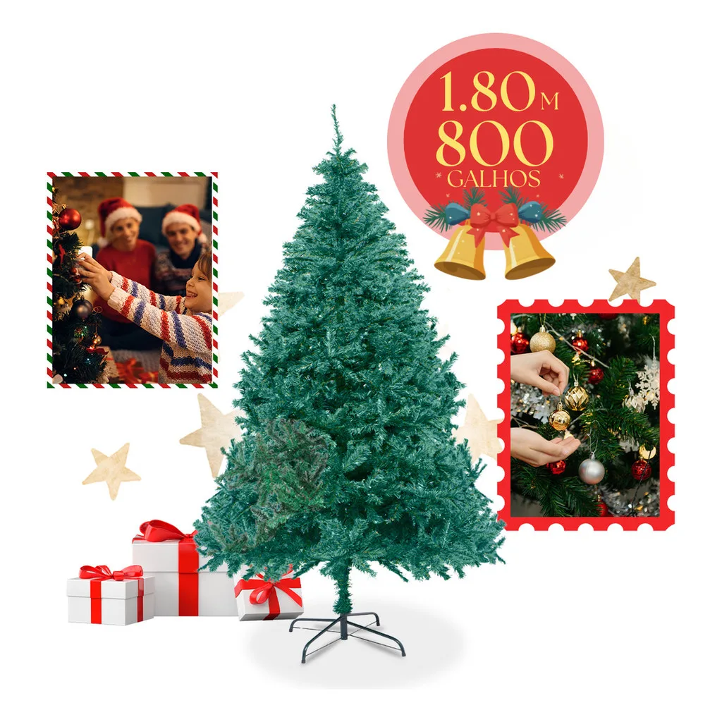 Árvore de Natal tradicional de 1,80 m