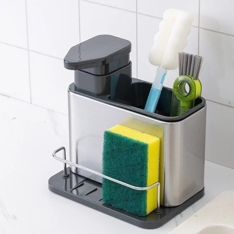 Organizador de pia para detergente em aço inox