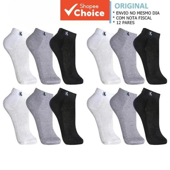 Kit com 6 pares de meias de algodão