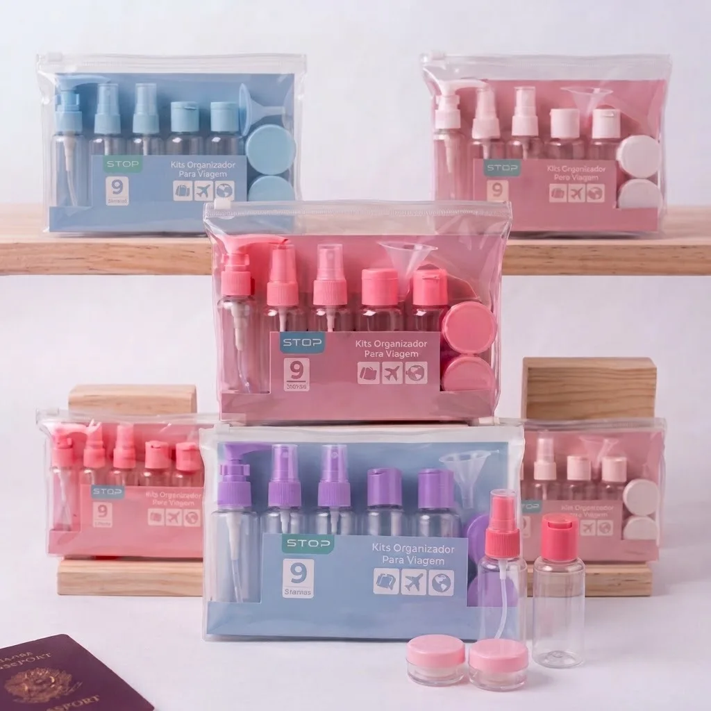 Kit com 10 frascos para viagem