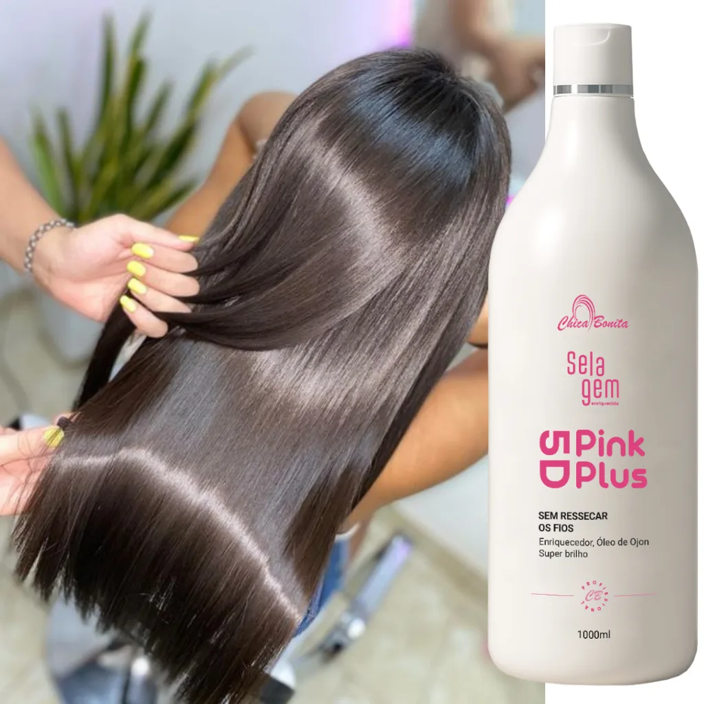 Progressiva Pink Plus 5D para cabelos lisos