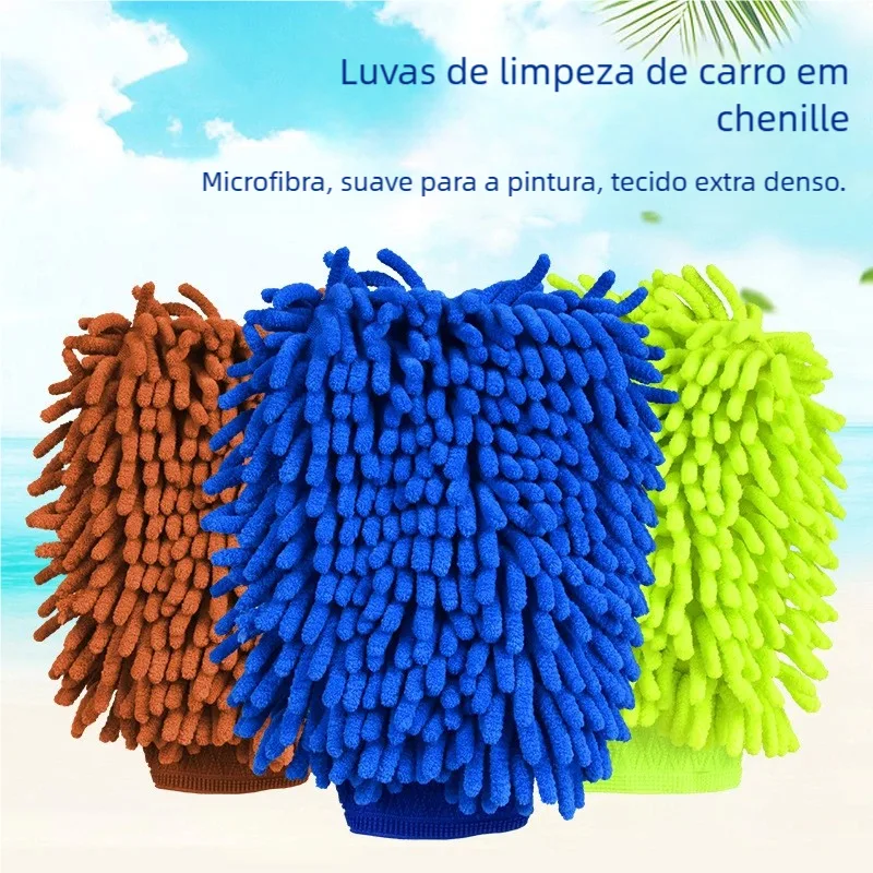 Luva de microfibra grande para limpeza automotiva