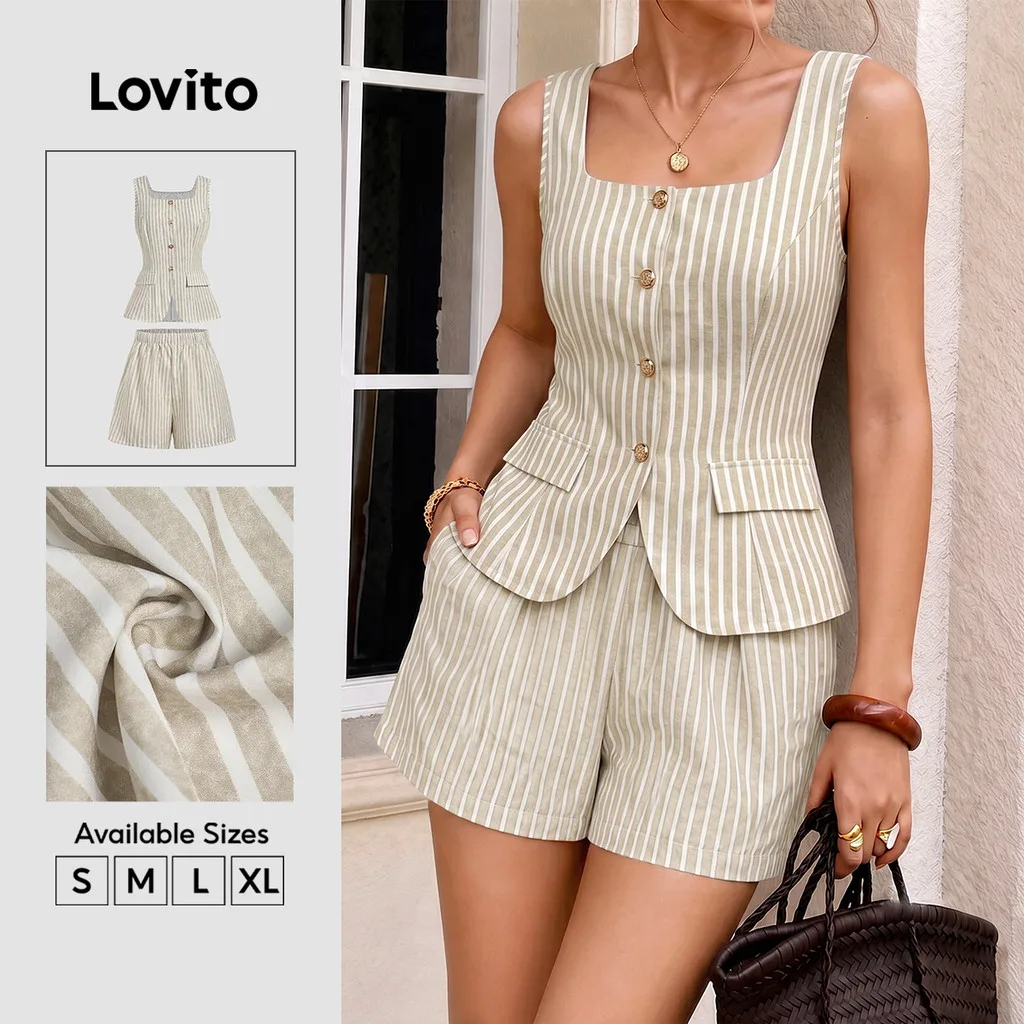 Peça casual feminina Lovito na cor cáqui