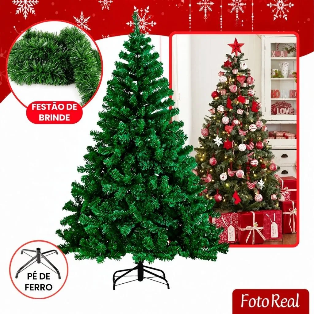 Árvore de Natal verde de 2,10 m