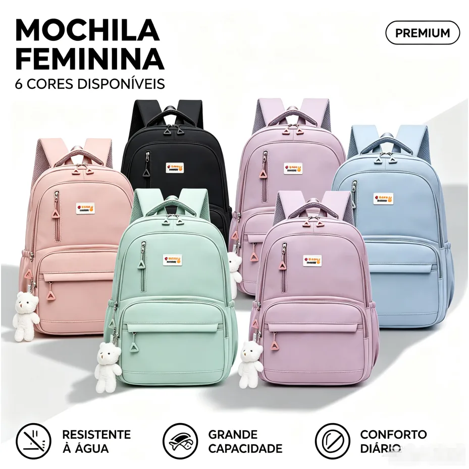 Mochila casual leve para estudantes