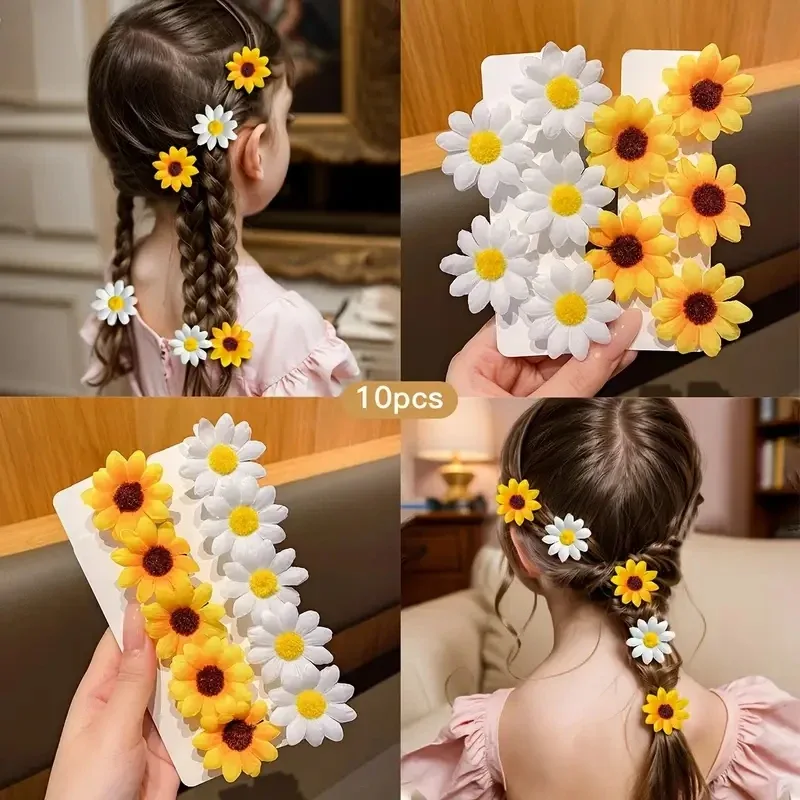 Kit com 10 grampos de cabelo florais