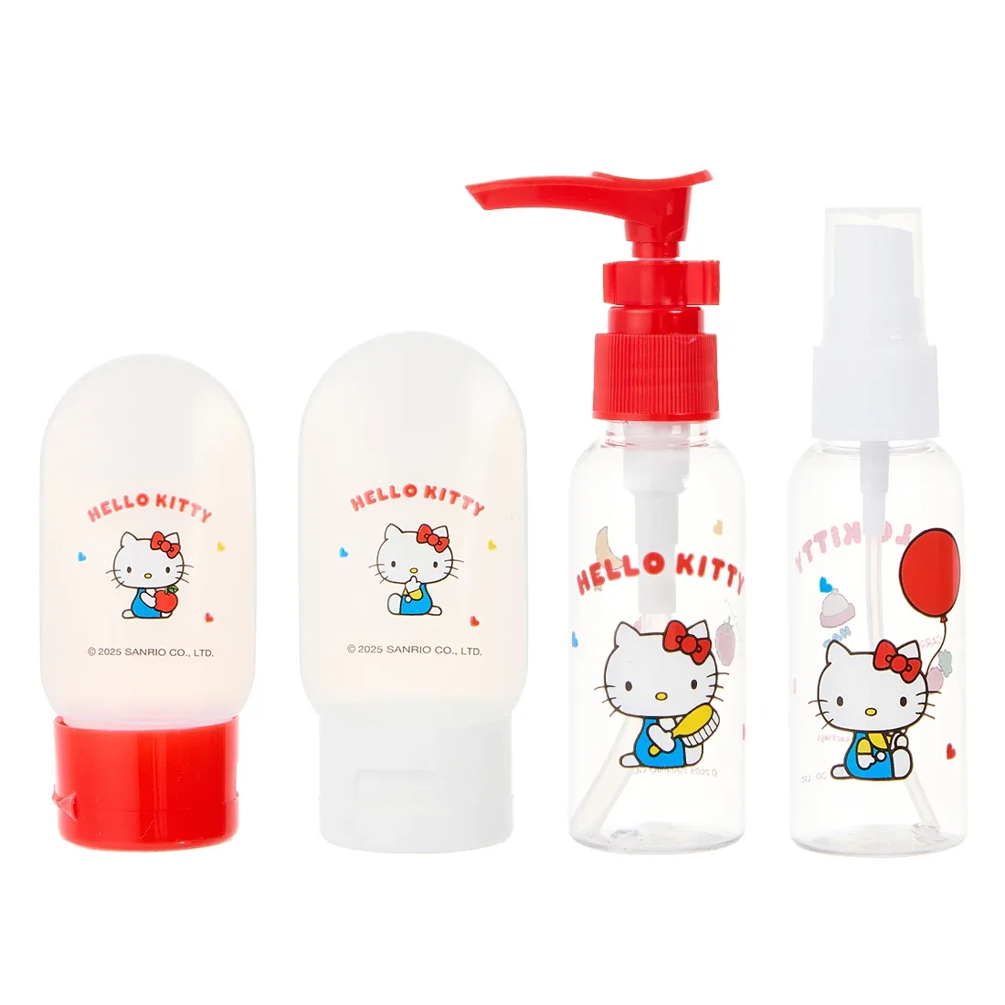 Conjunto Hello Kitty com 4 frascos de viagem