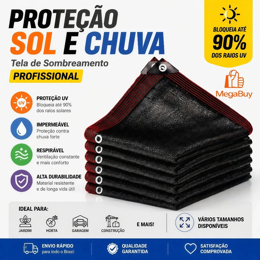 Rede de sombreamento em nylon com proteção de 99%