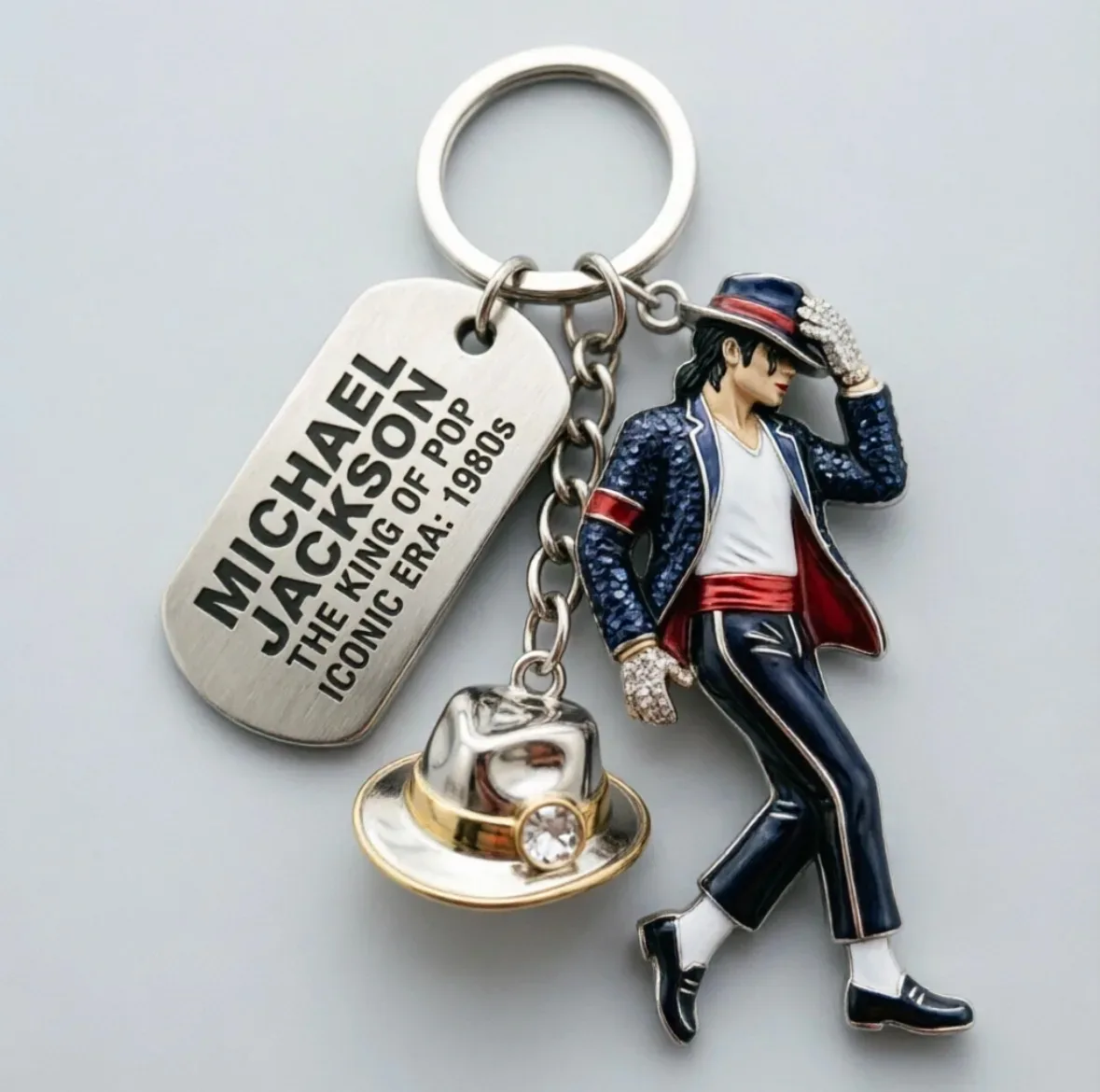 Chaveiro Michael Jackson com pingente decorativo