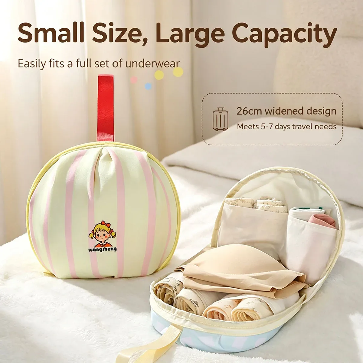 Bolsa organizadora para roupas íntimas com estampa
