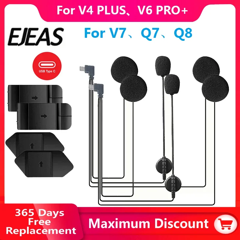 Fone EJEAS V6 Pro para capacete de motocicleta