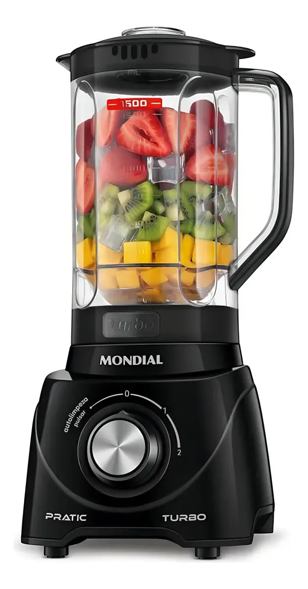 Liquidificador Mondial Pratic Turbo L-98-B de 550 W