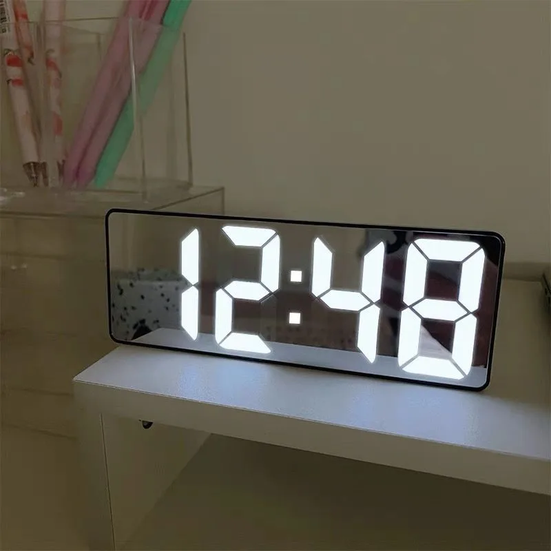 Relógio despertador digital de mesa com temperatura