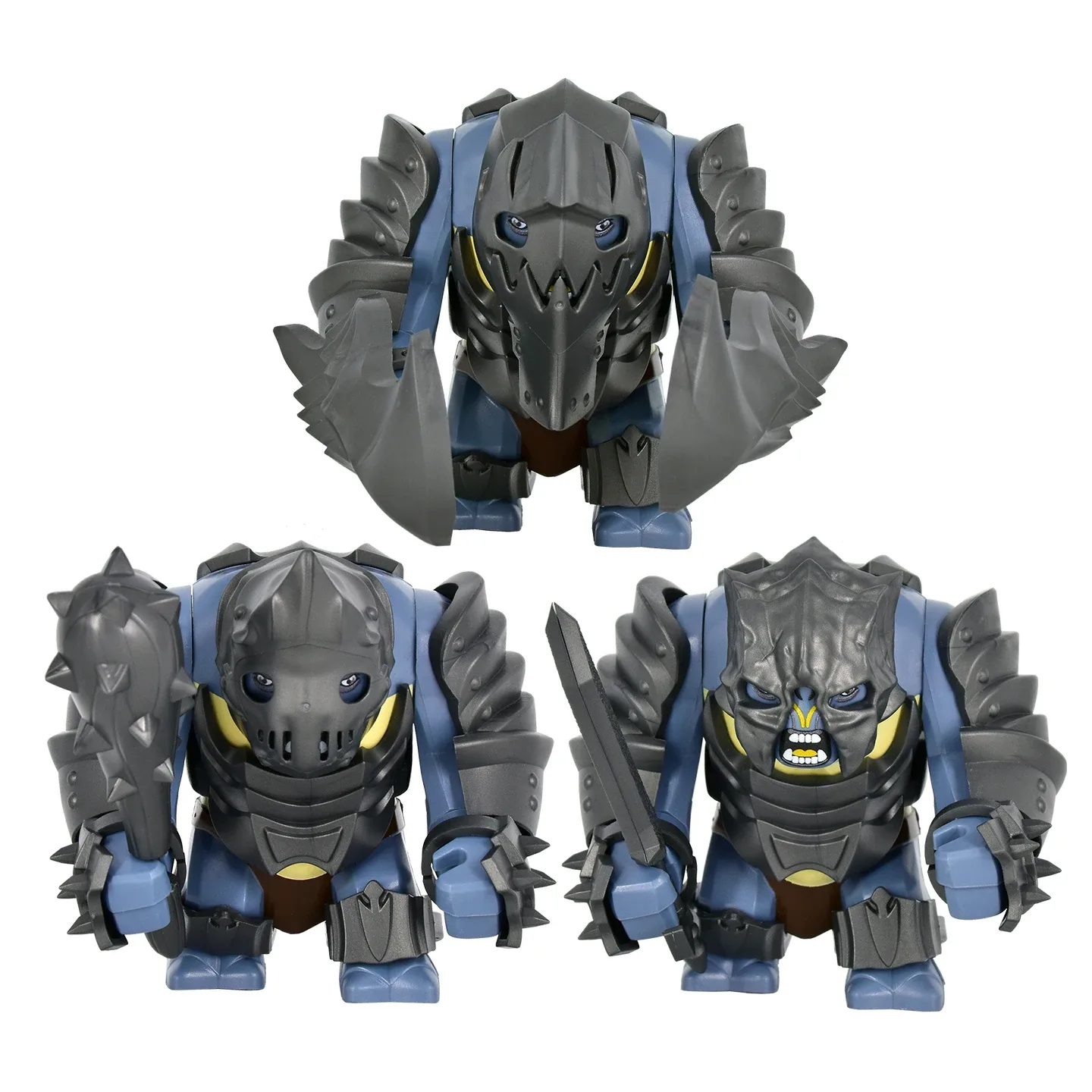 Figura de guerreiro orc medieval com carro de combate