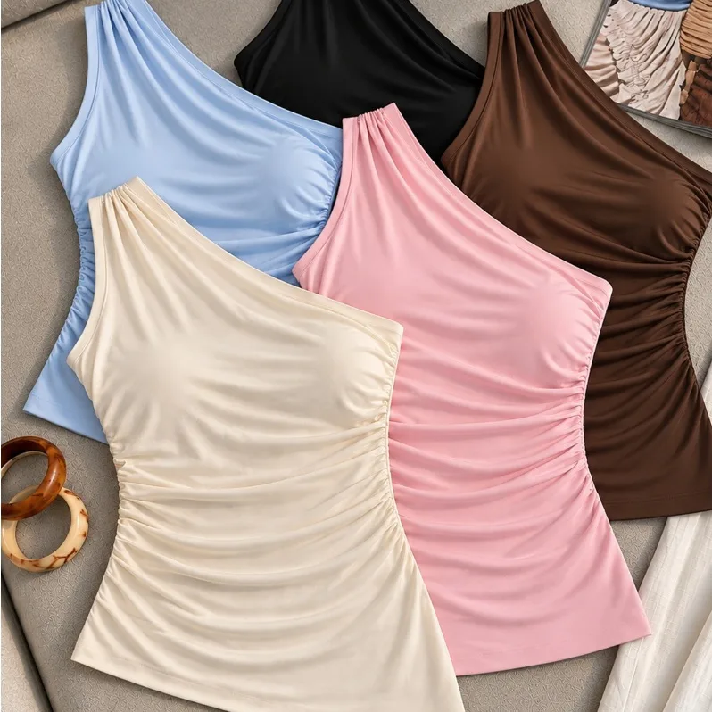 Kit com duas blusas femininas assimétricas