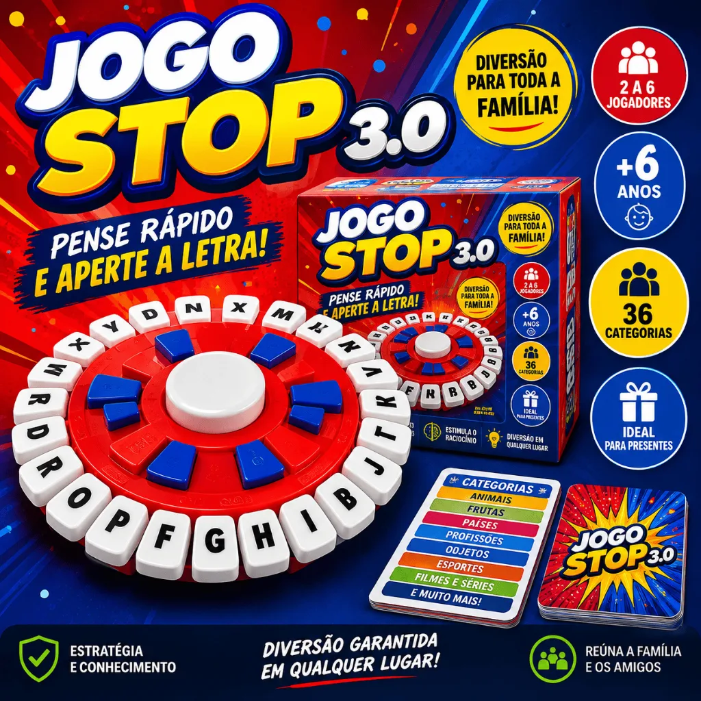 Jogo de tabuleiro Tapple Stop 3.0 com temporizador