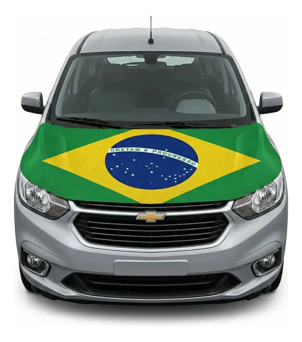 Bandeira brasileira para capô de carro com elástico