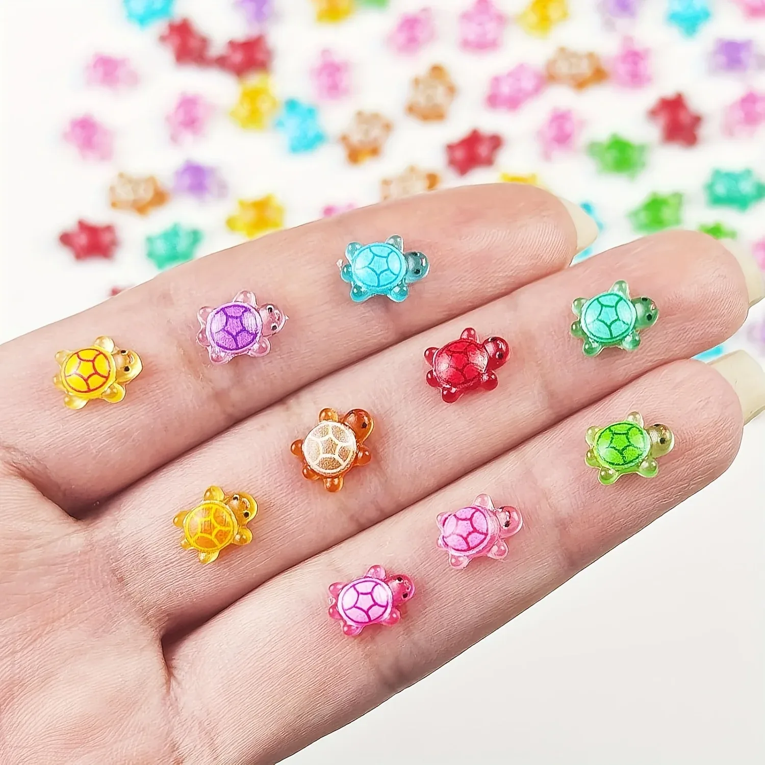 Kit com miniaturas de tartarugas luminosas para decoração