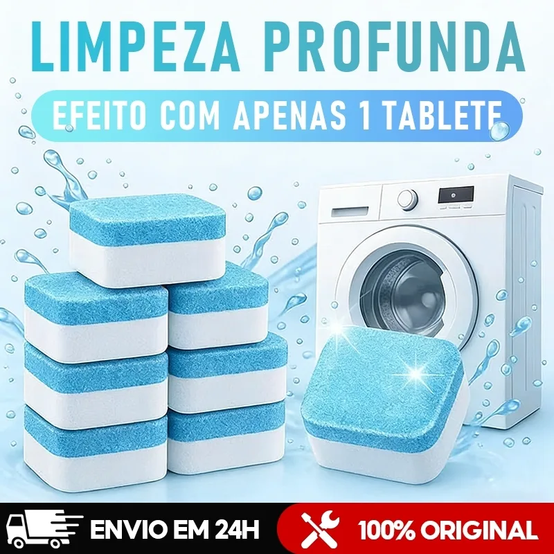Kit 12/24/36 Pastilhas Limpadoras para Máquina de Lavar Roupa