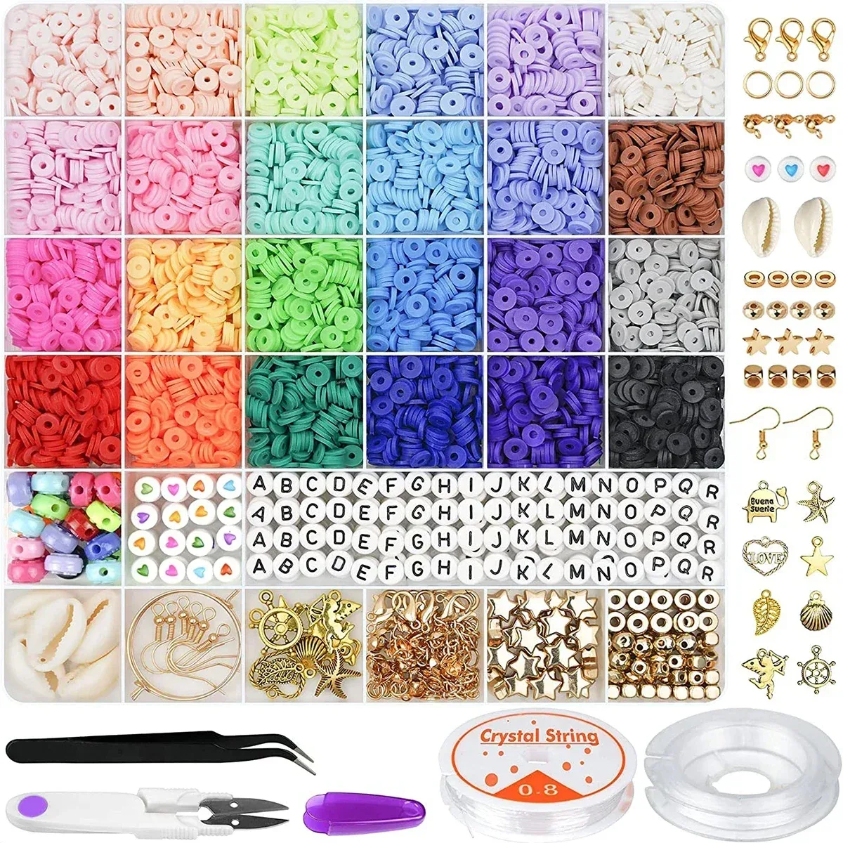 Kit de contas de argila para fabricação de joias