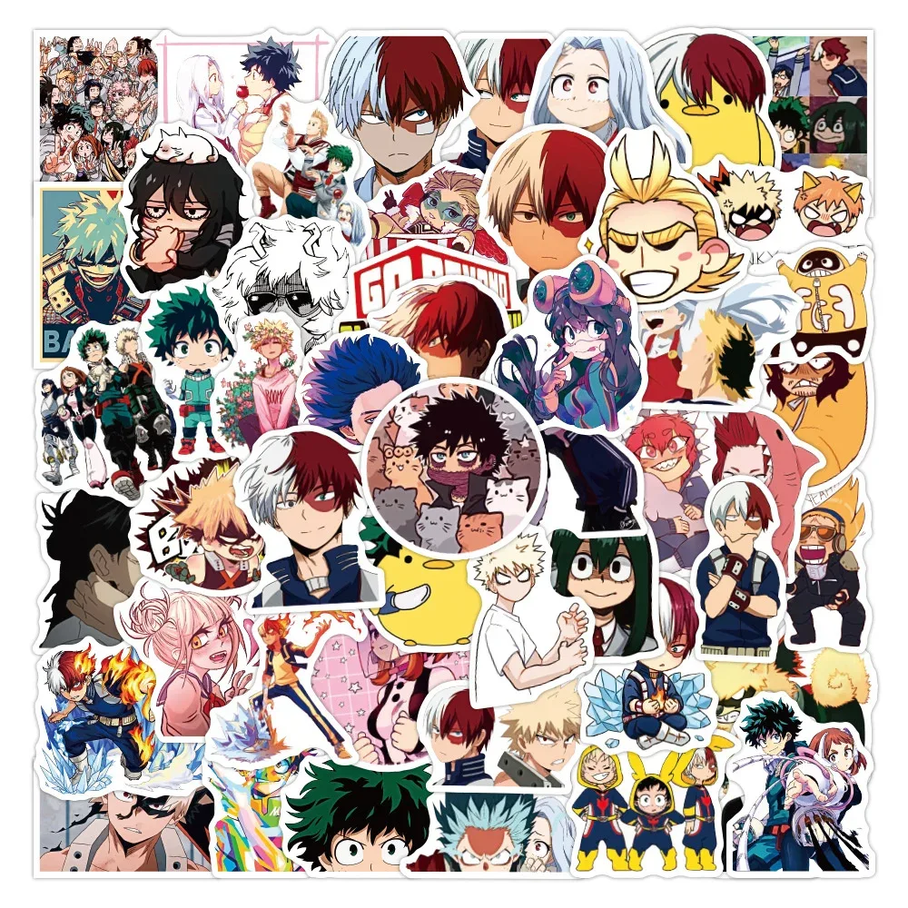 Kit com 50 adesivos de anime para objetos