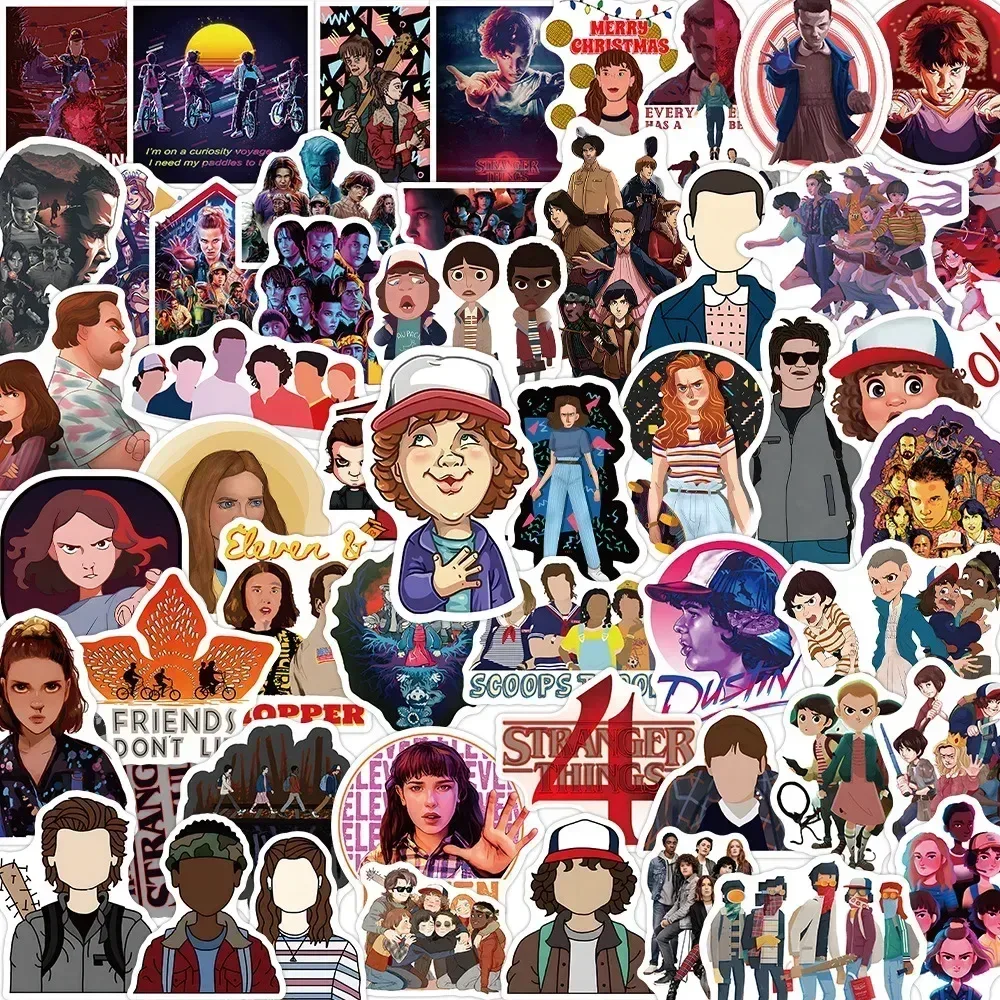 Adesivos decorativos Stranger Things com 50 unidades