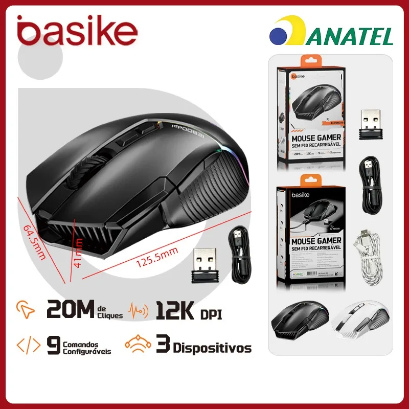 Mouse sem fio Basike MOU339 com Bluetooth