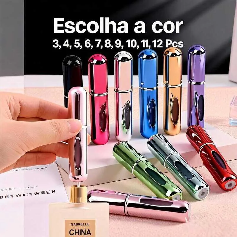 Frasco portátil recarregável para perfume de 5 ml