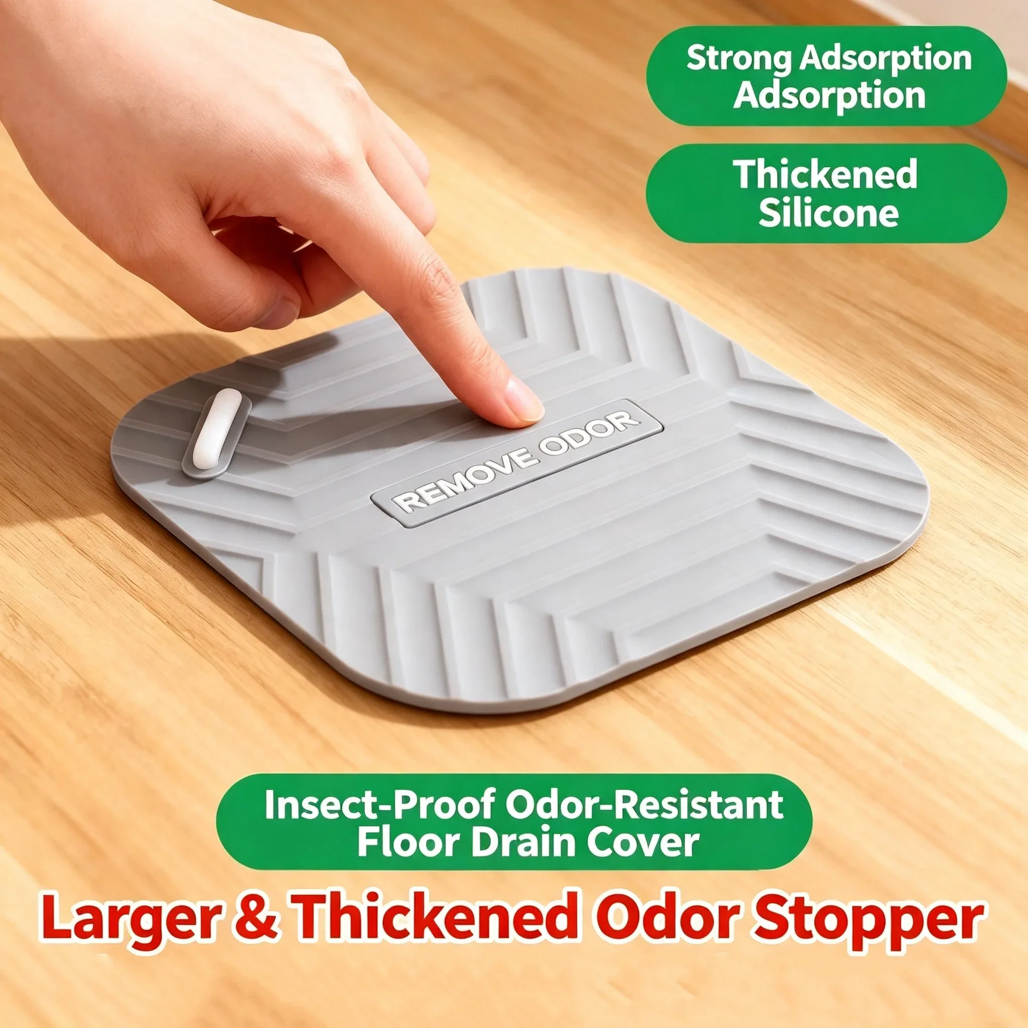Tampa de silicone para ralo quadrada