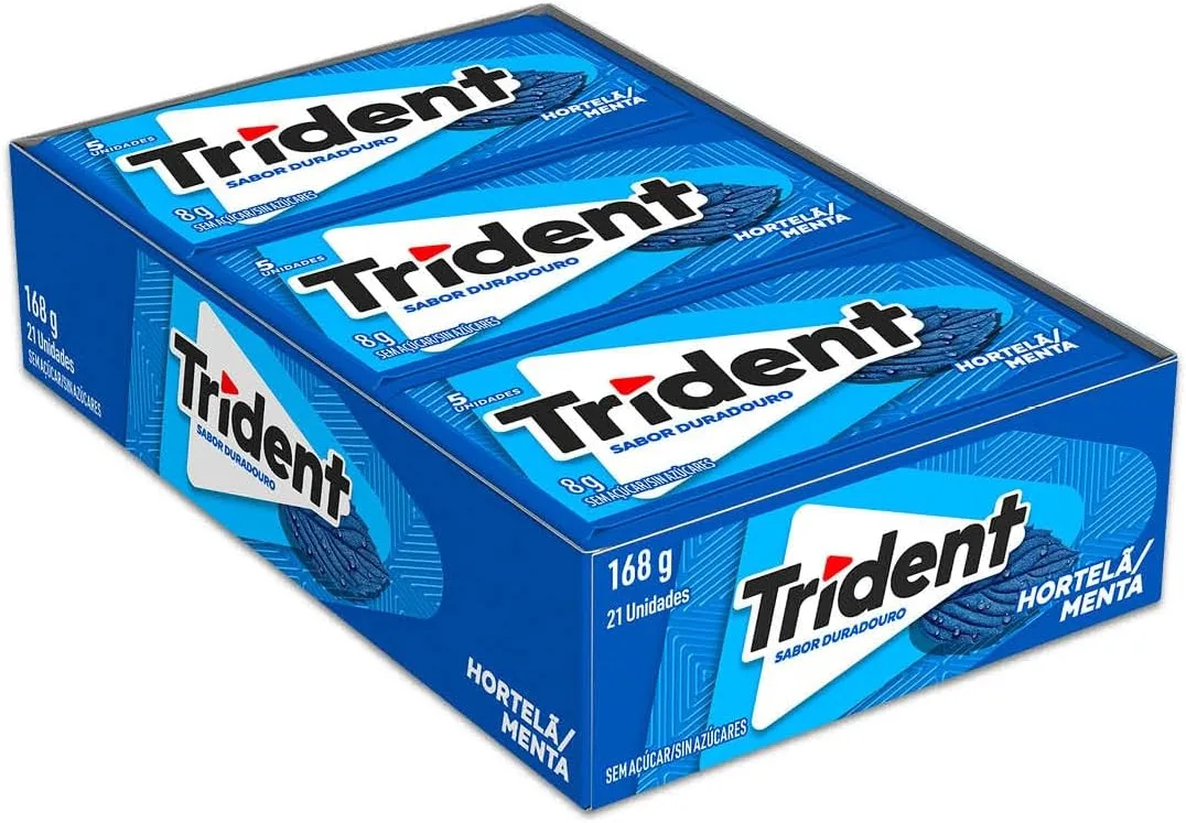 Chiclete Trident de hortelã sem açúcar