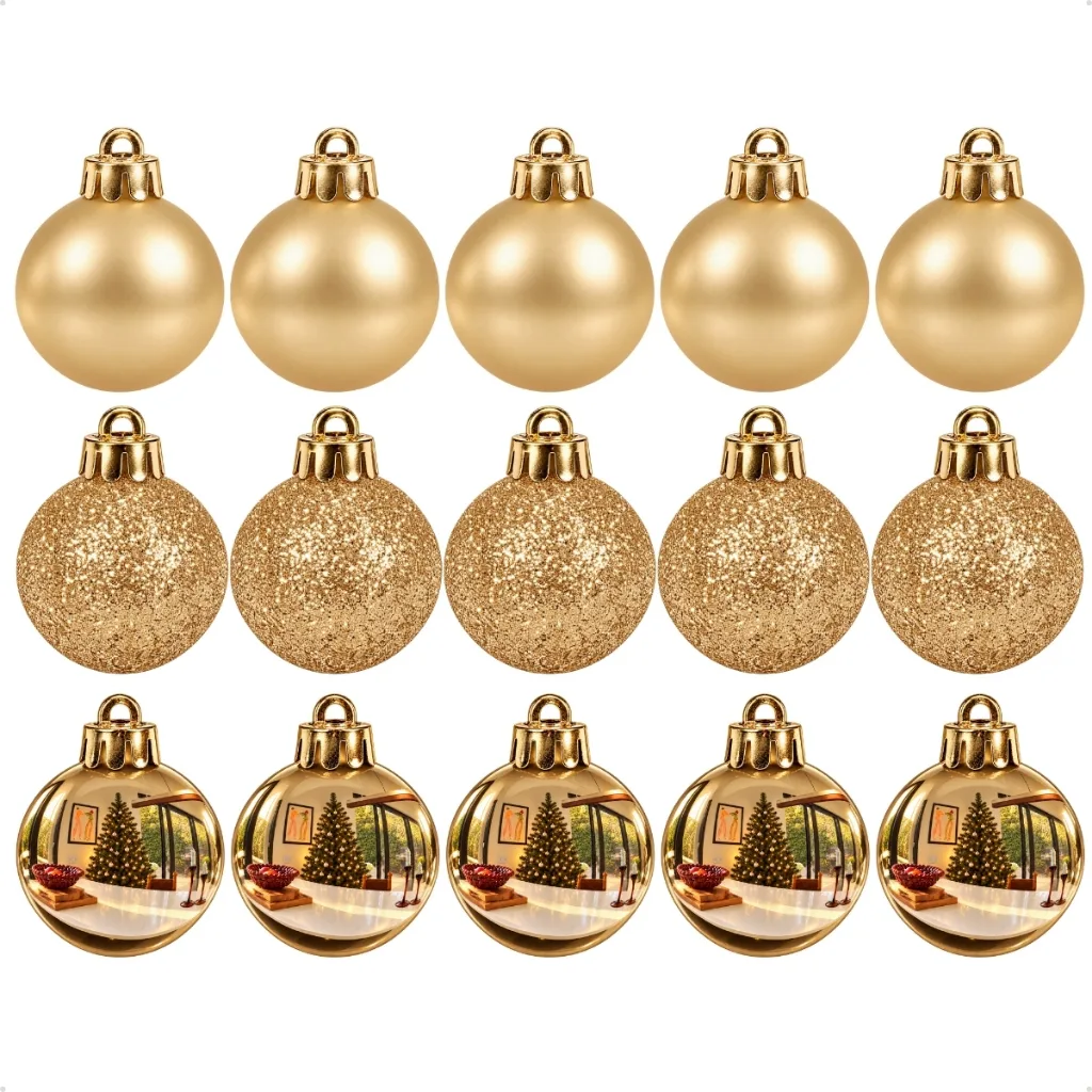 Kit de bolinhas de Natal com 15 enfeites