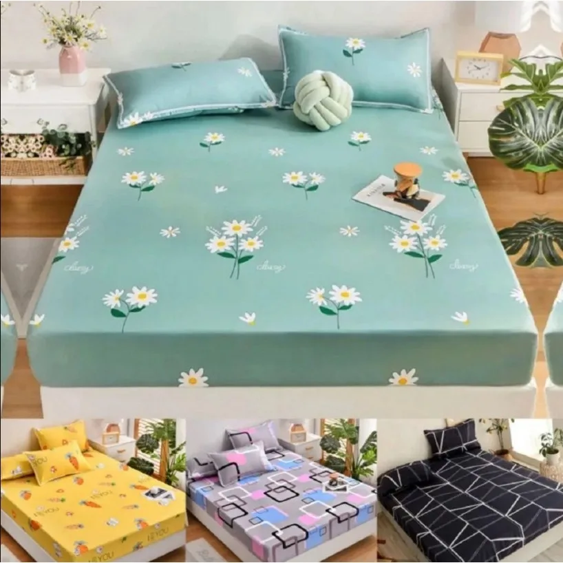 Jogo de Cama Lençol com Elástico e Fronhas Solteiro Casal Padrão Queen King Size 4 Peças