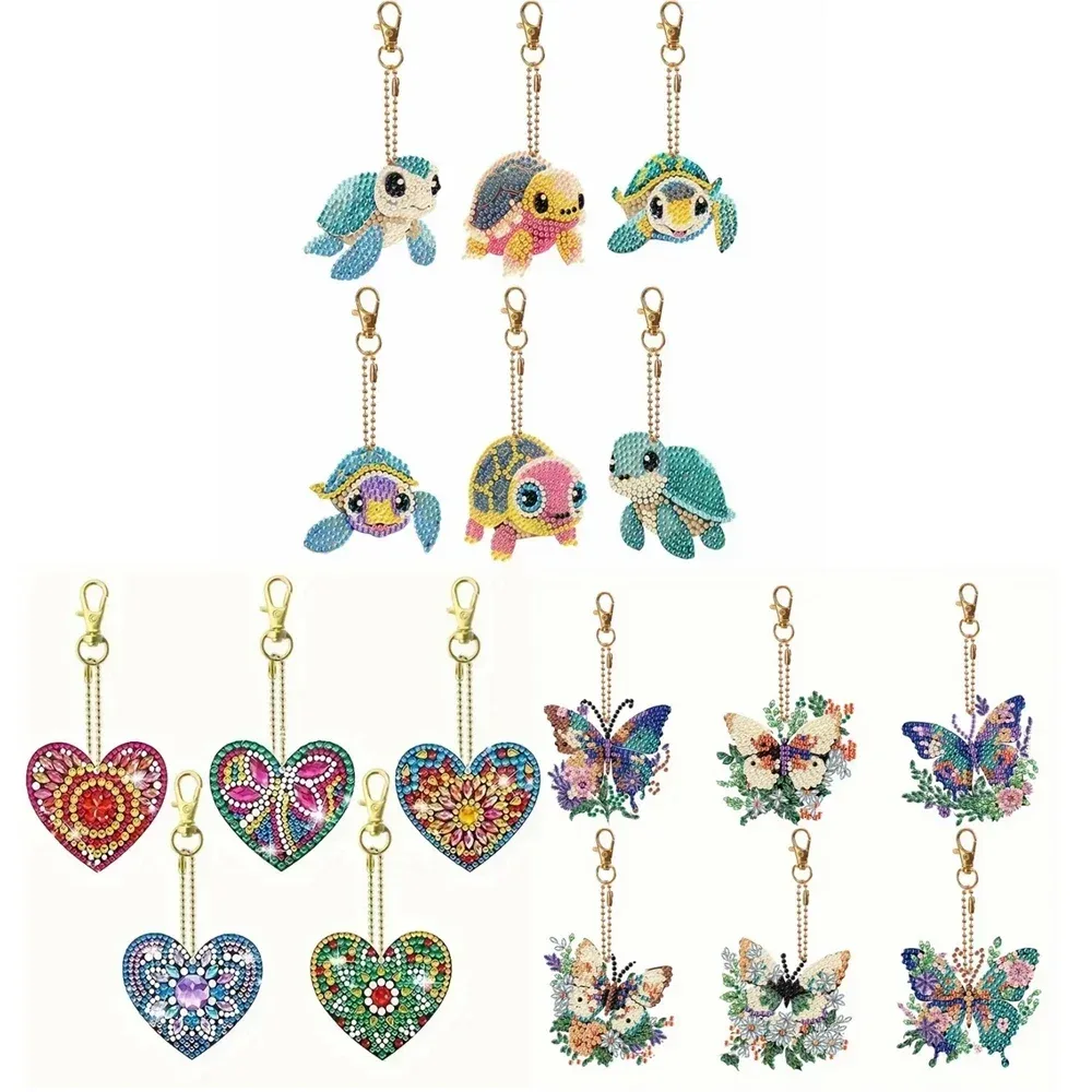 Kit de pintura com diamantes para chaveiros