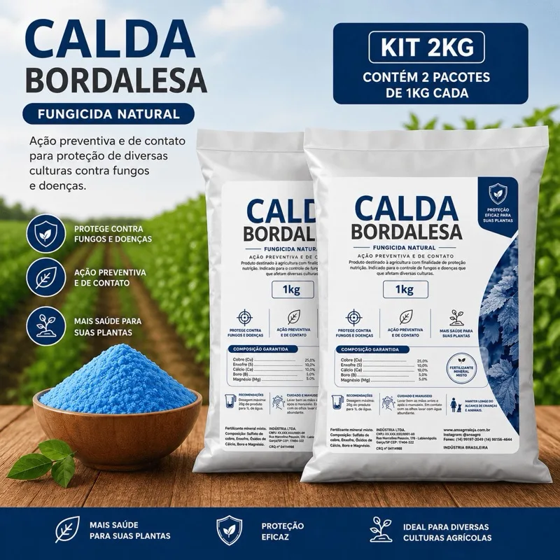 Calda bordalesa pronta em kit de 2 kg