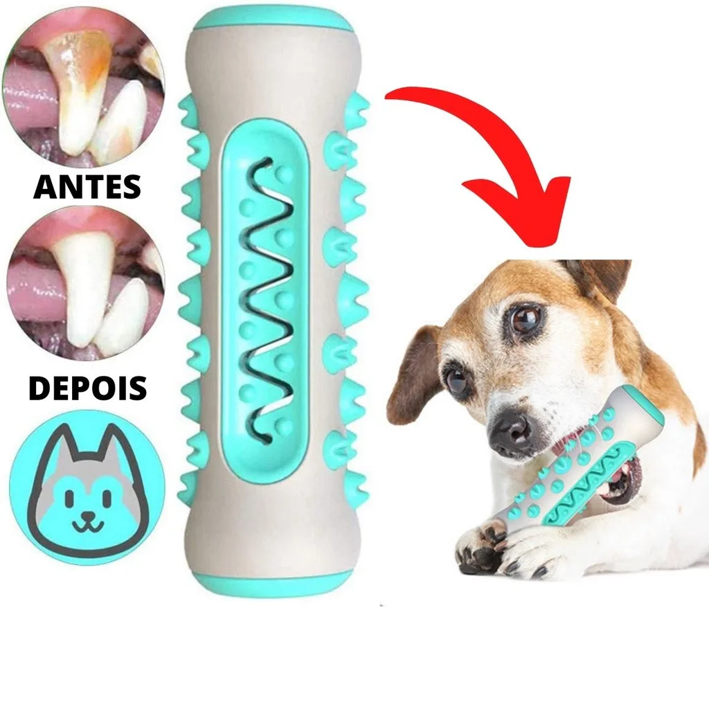 Brinquedo para pets com mordedor e escova dental