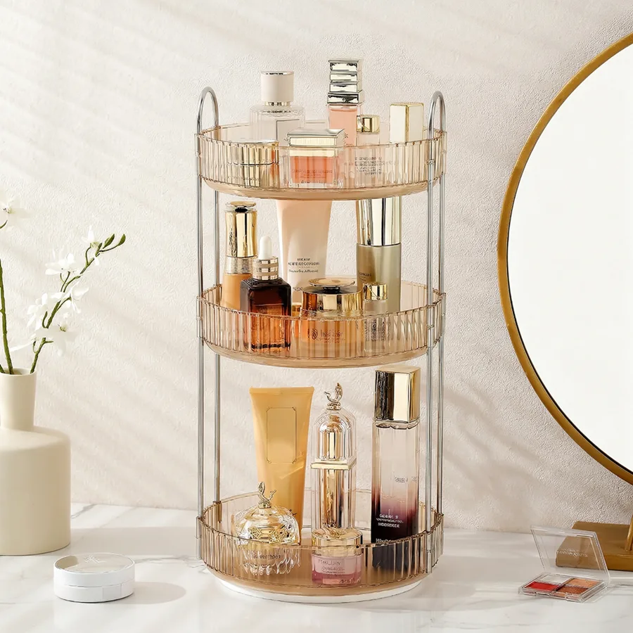 Organizador giratório para cosméticos e maquiagem