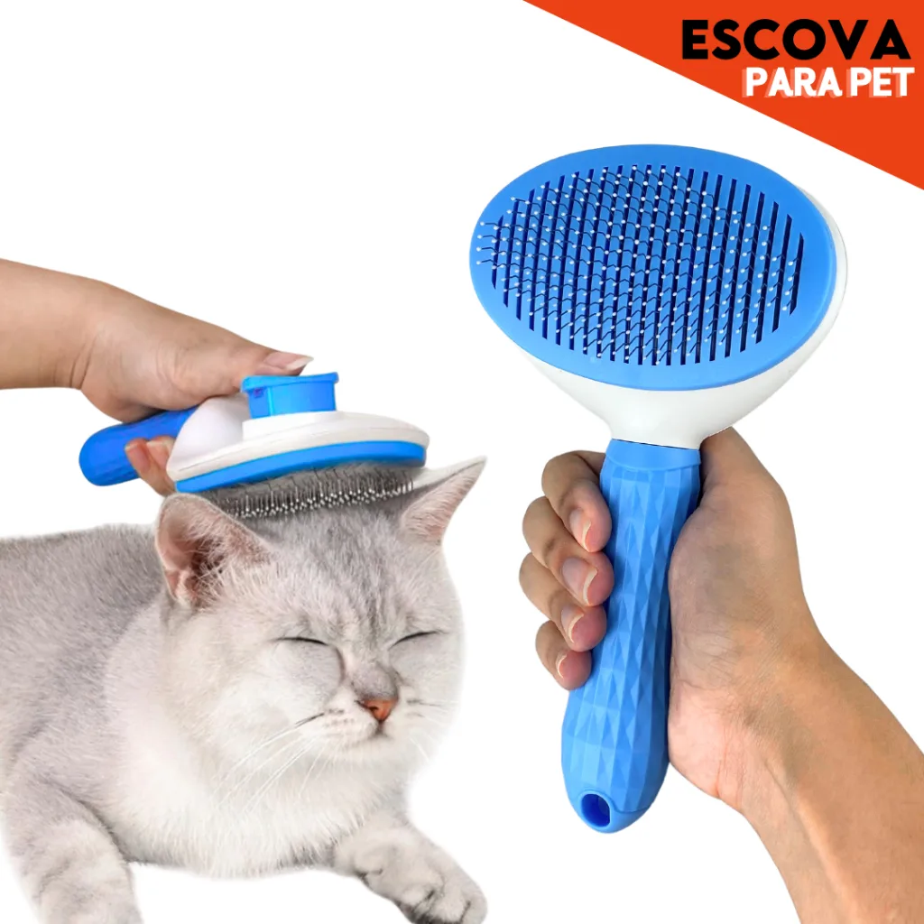 Escova removedora de pelos para cães e gatos