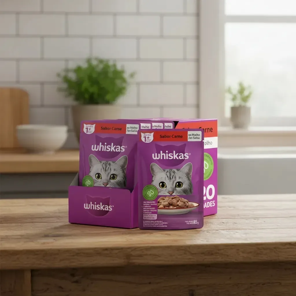 Ração úmida Whiskas para gatos com 20 sachês