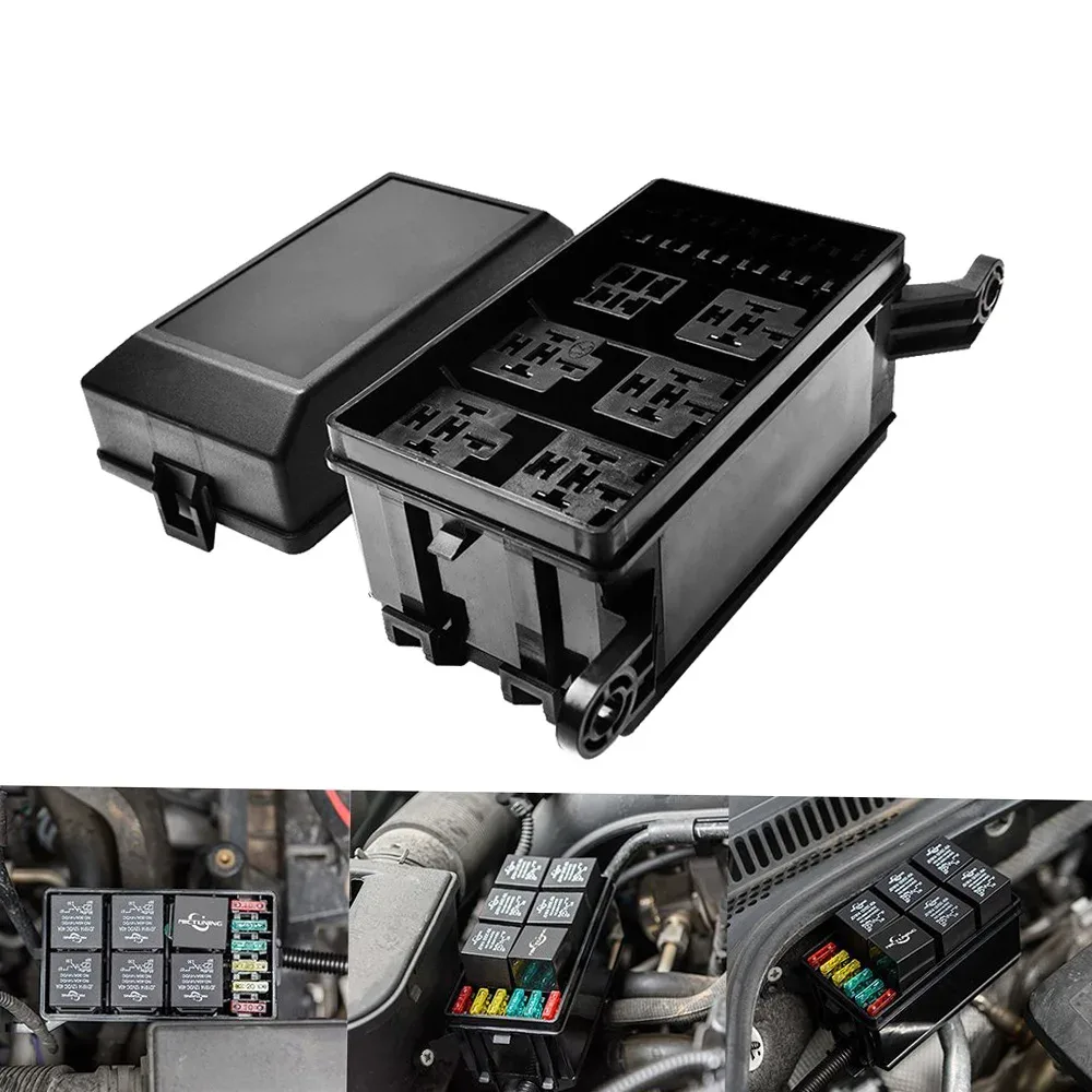 Caixa de relé automotiva com 12 slots
