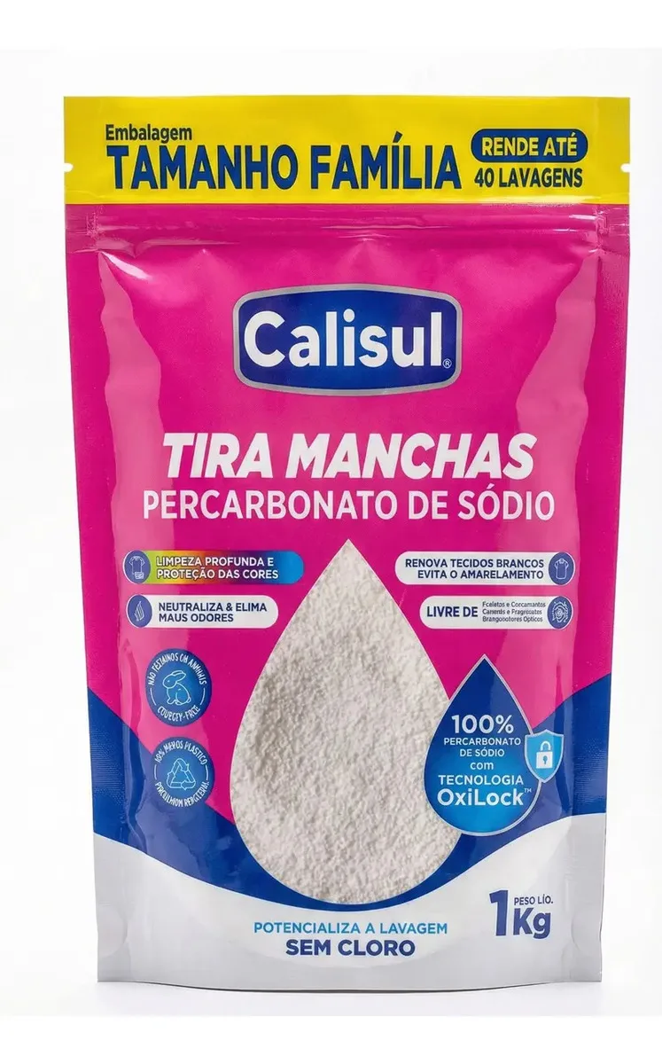 Percarbonato de sódio Calisul para remover manchas