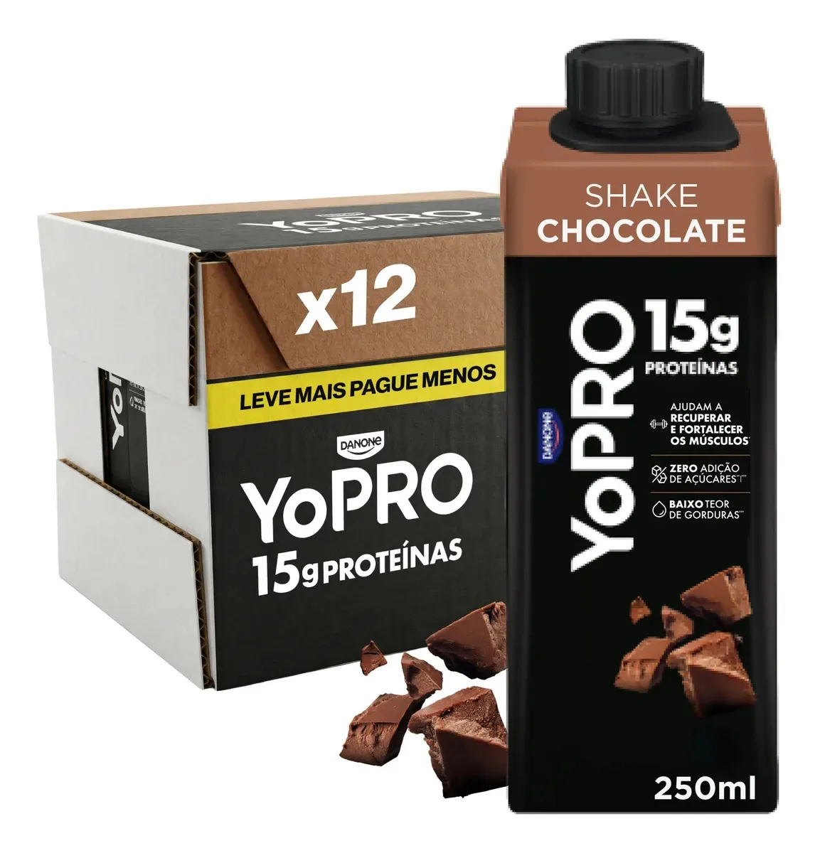Bebida láctea YoPRO de chocolate com 15 g de proteínas