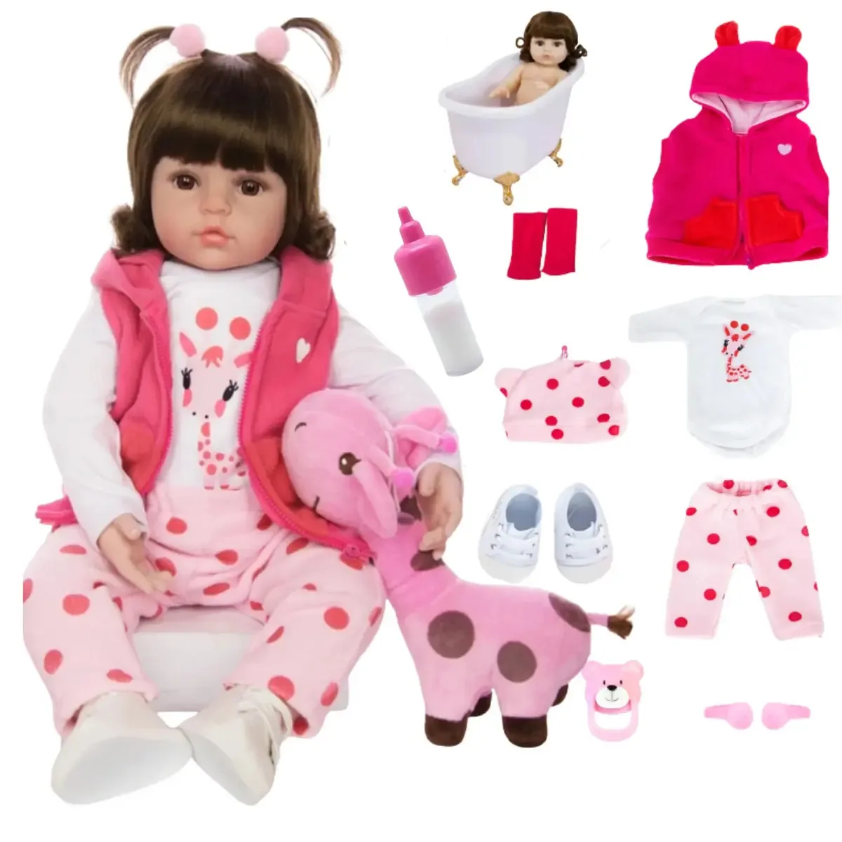Boneca reborn Adora Bebê de silicone com 48 cm