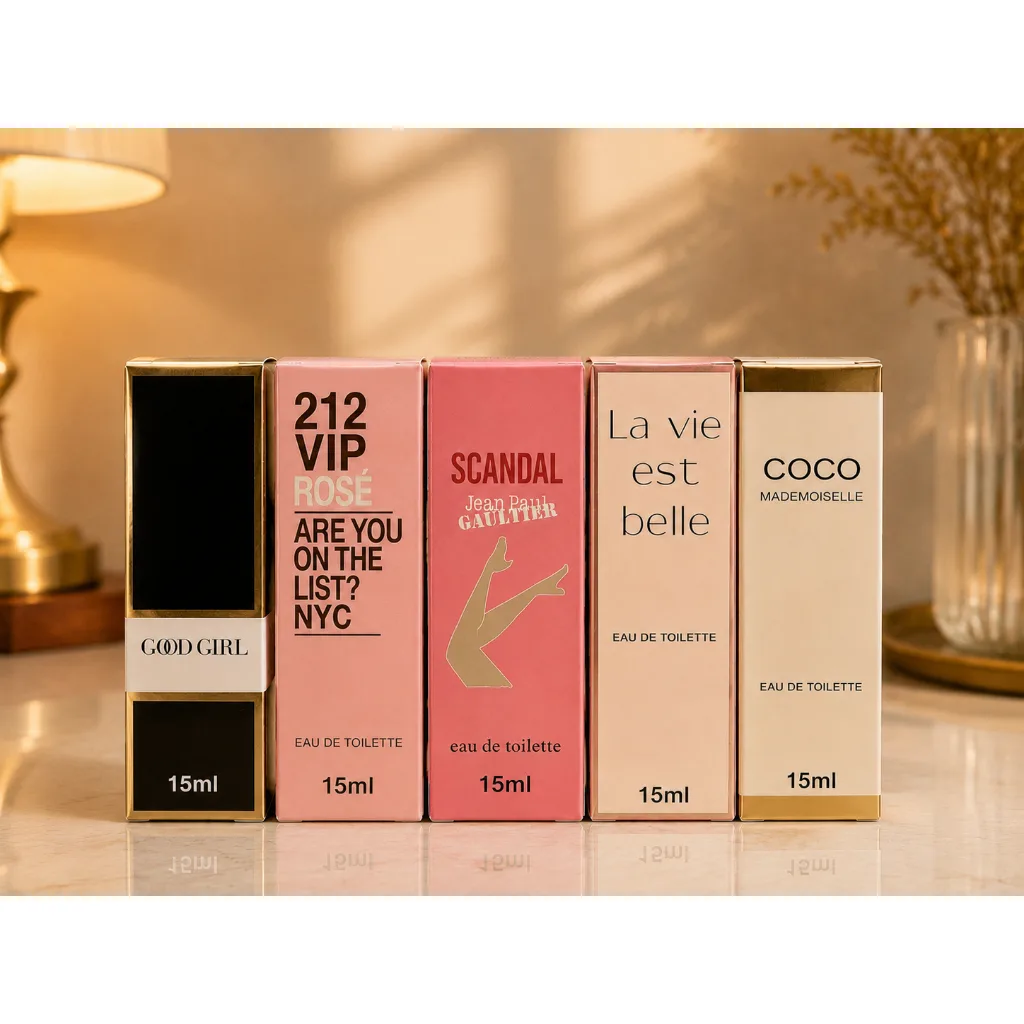 Kit com 5 mini perfumes femininos