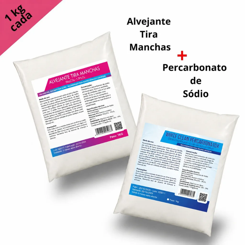 Percarbonato e alvejante para limpeza